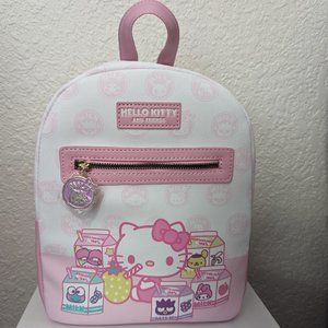 Hello Kitty Strawberry Milk Sanrio Bioworld Mini Backpack with Zipper Pull